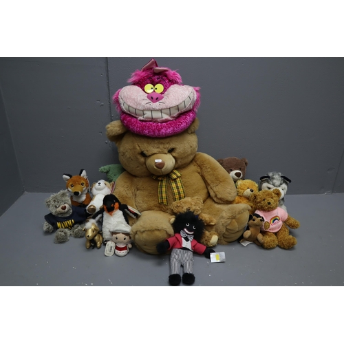 824 - Large Collection Of Soft Toys to Include 'Jellycat Fuddlewuddle Dragon, Keel Toys Fox, and Penguin a... 