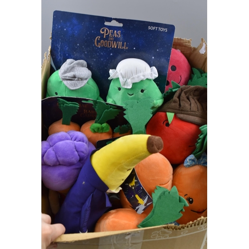 872 - Large Collection of ' Kevin The Carrot ' And Friends Soft Toys, To Include, Radish, Tomato, Peas and... 