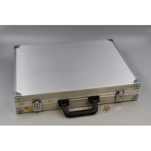 830 - Metal Briefcase with Keys (18” x 14” x 3”)