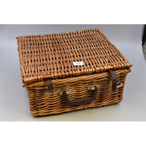 569 - Brexton Collection Rattan Picnic Basket with Contents