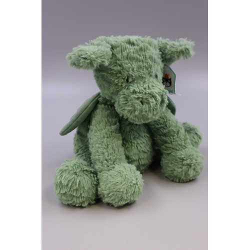 824 - Large Collection Of Soft Toys to Include 'Jellycat Fuddlewuddle Dragon, Keel Toys Fox, and Penguin a... 