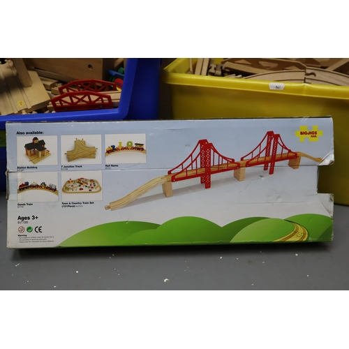 895 - A Large Selection (Three Boxes) of Brio and Brio Style Rail Track and Accessories