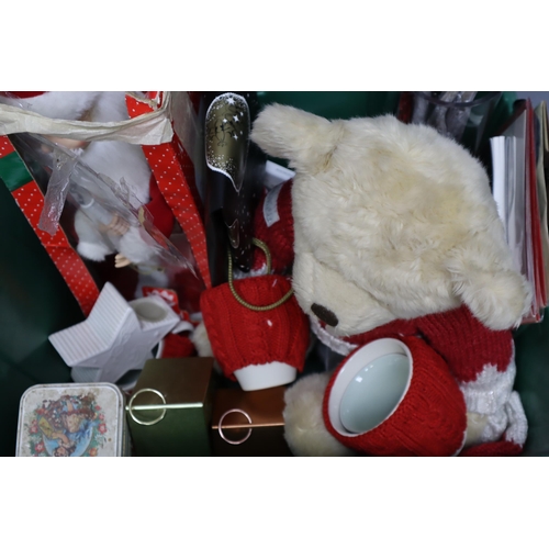 901 - Two Boxes to include a Large Selection of Christmas Items. Includes Teddy, Lights, Decorations, Orna... 