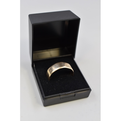 3 - Hallmarked London 375 (9ct) Gold Band Ring (Size Y) Complete with Presentation Box