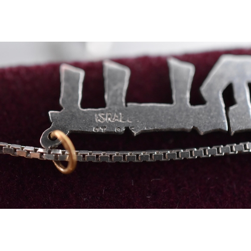 25 - Silver Hebrew Pendant Necklace Complete with Presentation Box