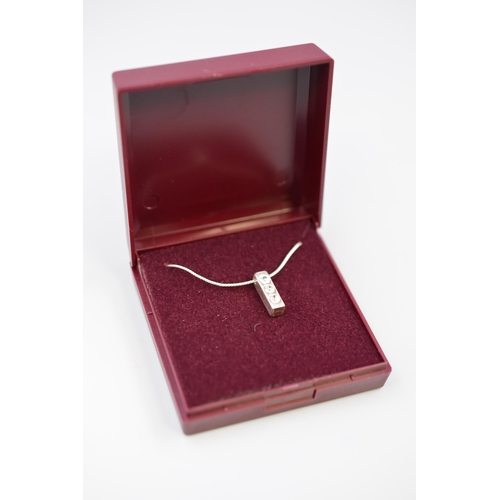 26 - Silver 925 3 Stoned Pendant Necklace Complete with Presentation Box