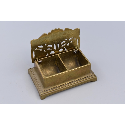 63 - Edwardian Brass Letter Rack and Stamp Holder in Art Nouveau Design
