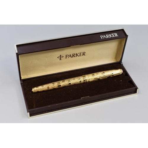 64 - Vintage Parker Fountain Pen In Case Probably Gold Plated No Hallmarks