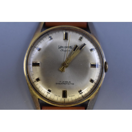 69 - Waldman Super Mechanical Gents Watch with Leather Strap (Working)