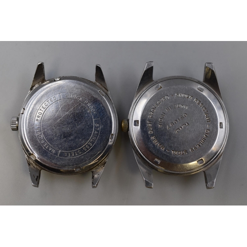 81 - Two hmt 17 Jewels Mechanical watch Heads (Working)