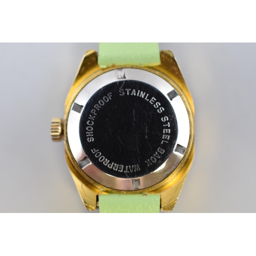 82 - Omax 17 Jewels Jump Hour Mechanical Watch (Working)