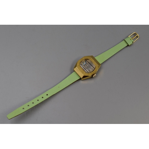 82 - Omax 17 Jewels Jump Hour Mechanical Watch (Working)