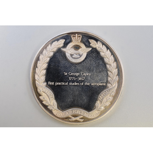 122 - A Hallmarked London John Pinches Silver Sir George Caley Medallion (Approx 41g)