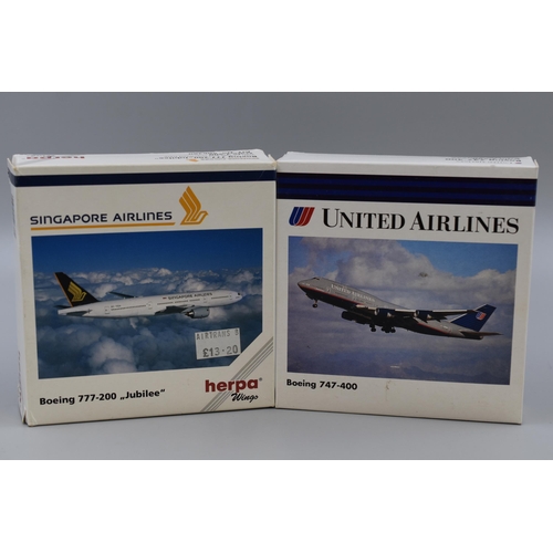 155 - Six Boxed 1:500 Model Planes to include Boeing 737, ATR-72, Arbus A321, Boeing 747 and Boeing 777
