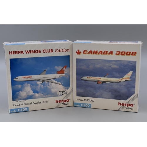 156 - Six Boxed 1:500 Scale Model Planes to include Boeing 737, Boeing McDonnell MD-83, Airbus A330 and Bo... 