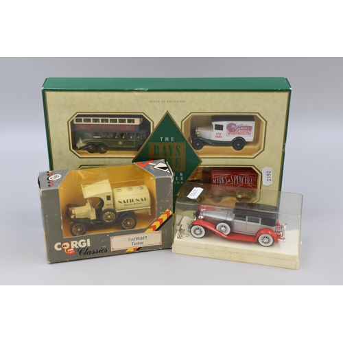 157 - A Selection of Three Boxed Die Case Vehicle Sets To Include Corgi, Lledo and Solido