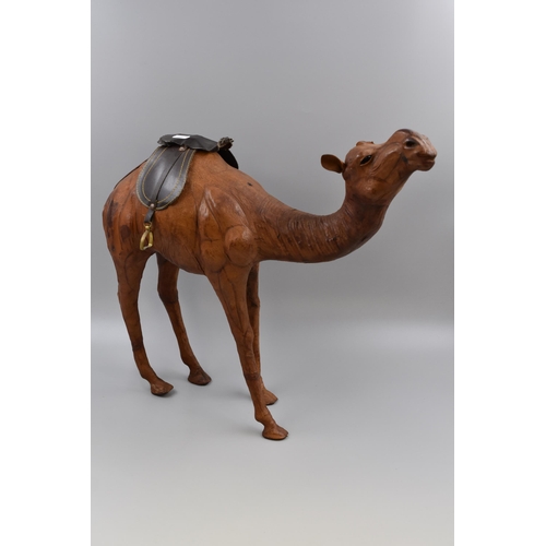 284 - Vintage Large Leather Wrapped Camel, approx 18