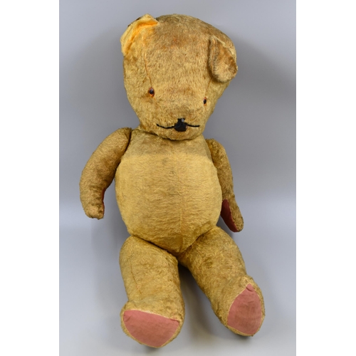 285 - Large Vintage Straw Filled Growler Teddy (26