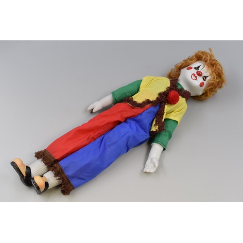 288 - Mid Century Musical Clown with Porcelain, Head, Hands and Feet (Working)