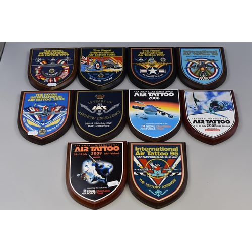 292 - Ten International Air Tattoo Plaques. Includes 1995, 1996, 1997, 1998, 1999, 2000, 2001, 2006, 2008 ... 