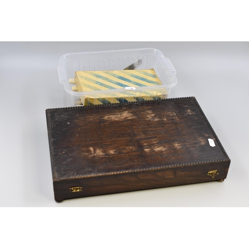 422 - A Large Selection of Assorted Cutlery With Wooden Presentation Box, Includes Silver Plated