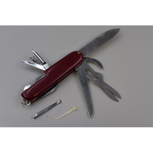 191 - Swiss Army Style Multifunctional Pocket Knife with Case