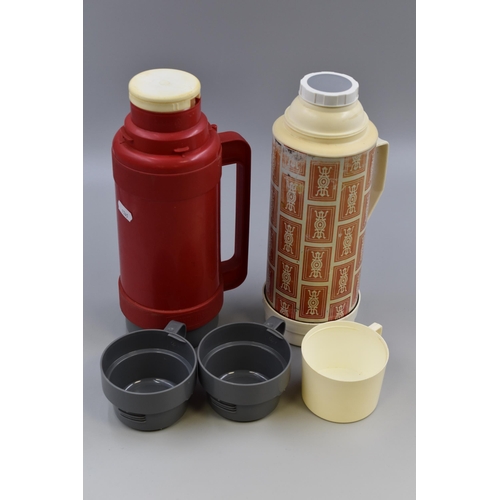 302 - Two Retro Insulated Flasks, Includes Thermos and Vax