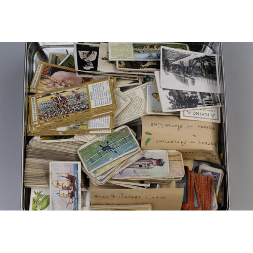 433 - Tin to include a Large Vintage Selection of Cigarette Cards and Tea Cards