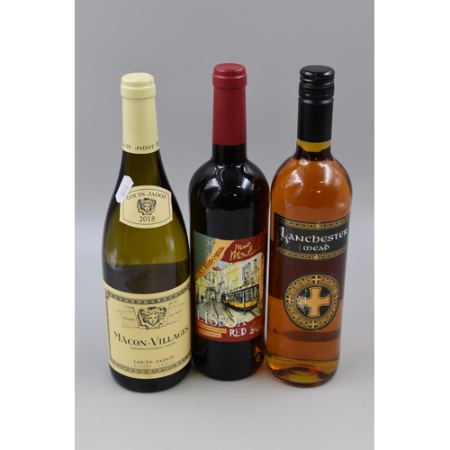 310 - Three Sealed Bottles of Wine including Lisboa Red, Lanchester Mead, and Macon Villages