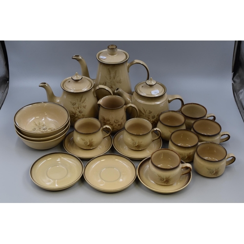 326 - Twenty Pieces of Denby Coloroll to include Coffee Pot, Two Tea Pots, 3 Bowls, 5 Saucers, Sugar Pot, ... 