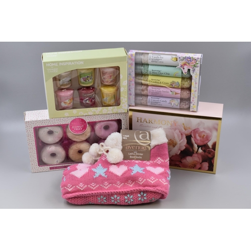 442 - Four Gift Sets including Bath Salts, Candles, Perfume and More