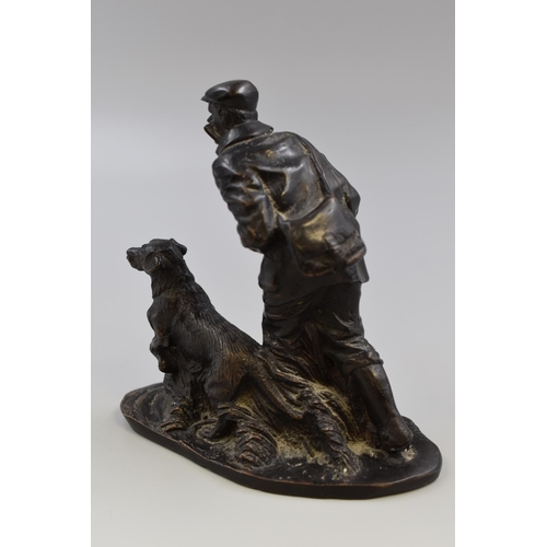 233 - After P.J. Mêne Bronze Metal Hunting Figure of Man and his Hunting Hound (7