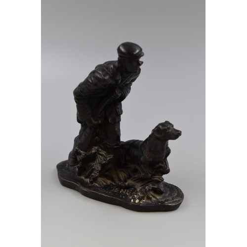 233 - After P.J. Mêne Bronze Metal Hunting Figure of Man and his Hunting Hound (7