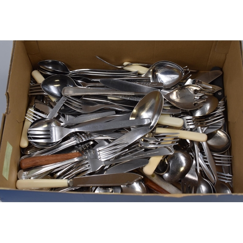 443 - Large Box of Vintage Cutlery including Viners