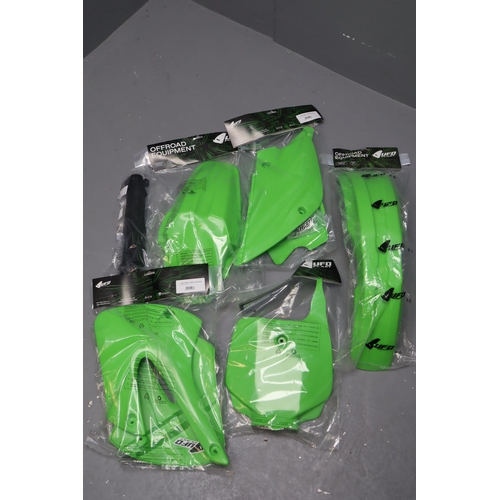 337 - Set of Brand New Kawasaki KX85 Motocross Bike Plastics to include Mudgaurd's, Side Panels and Number... 