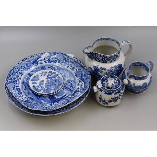 247 - Selection of Blue & White China to include Vintage Ming Green & Co Jug, Spode Jug and Plate ... 