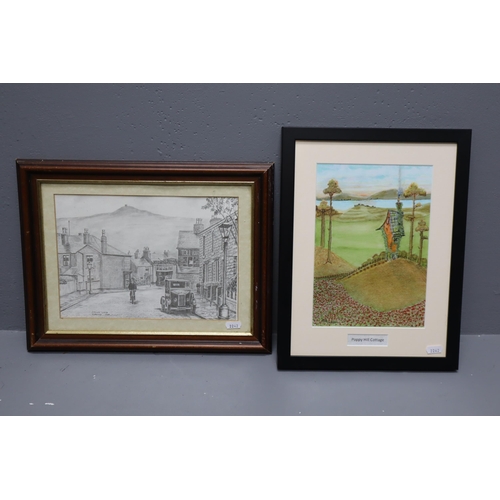 341 - Two Pictures to include Signed Original Watercolour Entitled “Poppy Lane Cottage” and a ... 