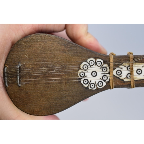 252 - A Small Middle Eastern Tambur Musical Instrument, Approx 14” Long