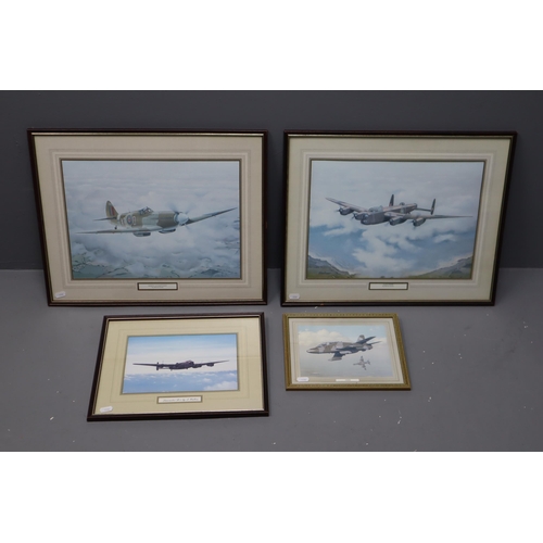 345 - Four Plane Prints to include Lancaster B1 by J Walton, Mission Accomplished by John H Evans, Safely ... 