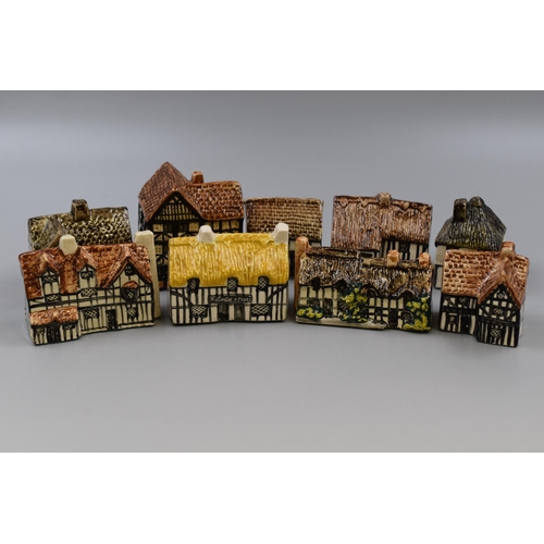 257 - Twelve Tey Pottery Ceramic Miniature Cottages