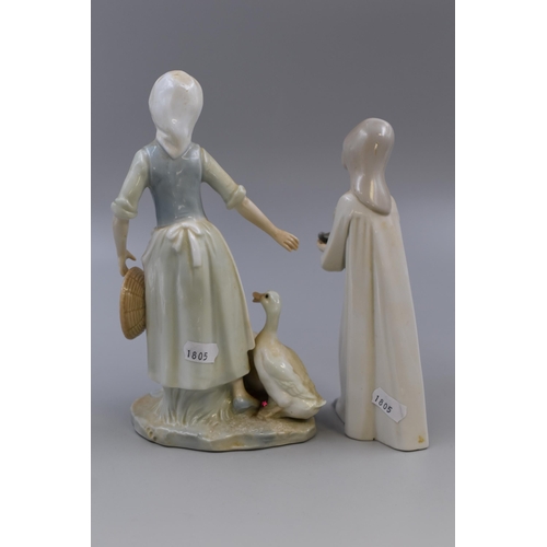 259 - Two Spanish Porcelain Figurines (Tallest 9