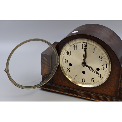 351 - An Oak Case Art Deco Style Westminster Chime Clock, AF