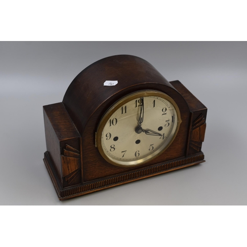 351 - An Oak Case Art Deco Style Westminster Chime Clock, AF