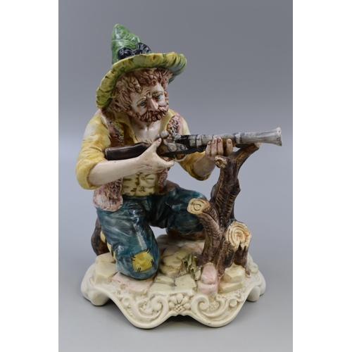 265 - Vintage and Rare Capodimonte Figure of Hunter Kneeling to Shoot (12