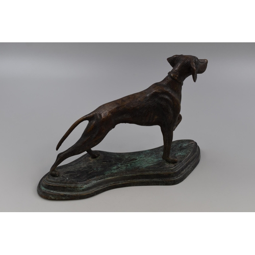 267 - A Brass Hunting Dog Figure of what appears to be a Weimaraner or a German Pointer (11