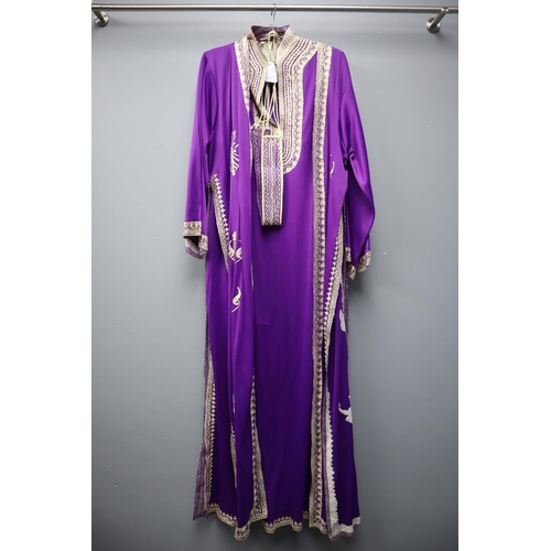 475 - Dark Purple Traditional Arabic Kaftan