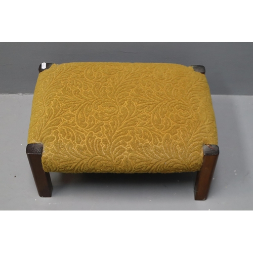 588 - Mid Century Footstool with Mustard Coloured Upholstered Top (21