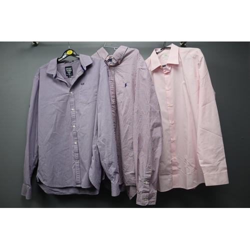 605 - Three Men’s Shirts to include Superdry XXL, Next Slim Fit 16.5” and Ralph Lauren Slim Fi... 