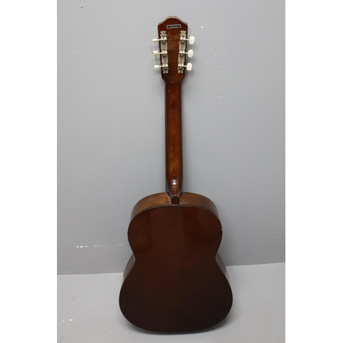 495 - A Classical Acoustic 3/4 Guitar, Stringed For Left Handed But Originally Right Handed