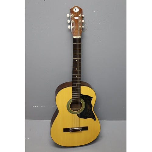 495 - A Classical Acoustic 3/4 Guitar, Stringed For Left Handed But Originally Right Handed